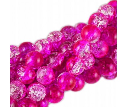 Koraliki SZKLANE CRACKLE 8mm SZNUR 52szt dwubarwne