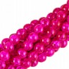 Koraliki SZKLANE CRACKLE 8mm SZNUR 52szt róż c.
