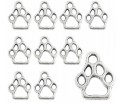 ZAWIESZKI CHARMS ŁAPKI ZAWIESZKA ŁAPA PSIA ŁAPKA WISIOREK METAL 13mm 12szt