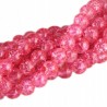 Koraliki SZKLANE CRACKLE 8mm SZNUR 52szt róż średn