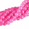Koraliki SZKLANE CRACKLE 8mm SZNUR 52szt róż jasny
