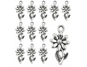 ZAWIESZKI CHARMS KWIATKI ZAWIESZKA KWIAT KWIATEK WISIOREK METAL 19mm 12szt