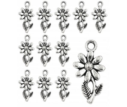 ZAWIESZKI CHARMS KWIATKI ZAWIESZKA KWIAT KWIATEK WISIOREK METAL 19mm 12szt