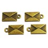 Zawieszka metal CHARMS 17x9x2mm LIST KOPERTA 4szt