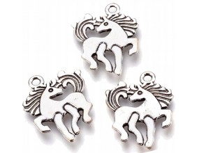 Zawieszka metal CHARMS 25x18x2mm JEDNOROŻEC 3szt
