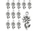ZAWIESZKI CHARMS KWIATKI ZAWIESZKA KWIAT KWIATEK WISIOREK METAL 19mm 12szt