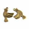 Zawieszka metal Ptaki 22x15mm CHARMS 4szt brąz ant