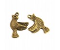 Zawieszka metal Ptaki 22x15mm CHARMS 4szt brąz ant