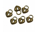 Zawieszka metalowa SERCE KŁÓDKA17,5x12mm 6 szt brą