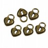 Zawieszka metalowa SERCE KŁÓDKA17,5x12mm 6 szt brą