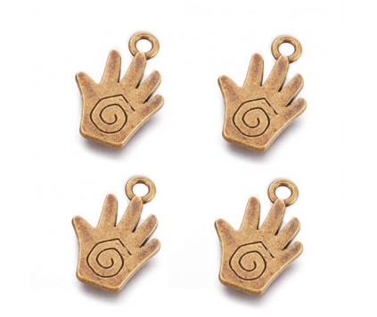 Zawieszka wisiorek CHARMS ręka DŁOŃ 18X12mm 4szt