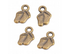 Zawieszka charms metal STOPY stópki 11x8mm 4szt
