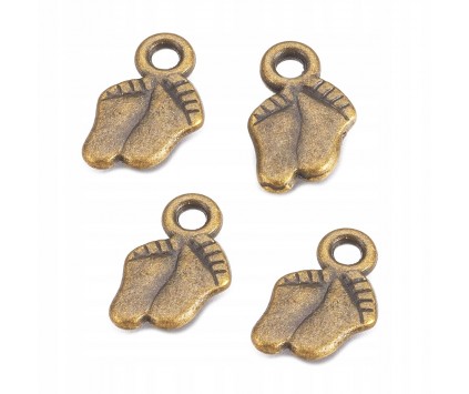 Zawieszka charms metal STOPY stópki 11x8mm 4szt