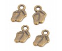 Zawieszka charms metal STOPY stópki 11x8mm 4szt