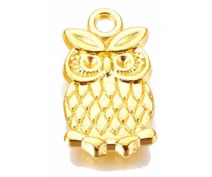 Zawieszka metal 10x20x2mm SOWA dwustronna 3szt