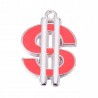 Zawieszka emaliowana DOLAR 25x18mm 1szt czerw-bia