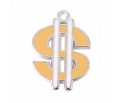 Zawieszka emaliowana DOLAR 25x18mm 1szt żółto-biał