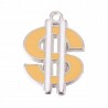 Zawieszka emaliowana DOLAR 25x18mm 1szt żółto-biał