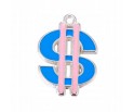 Zawieszka emaliowana DOLAR 25x18mm 1szt nieb-róż