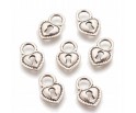 Zawieszka metalowa SERCE KŁÓDKA17,5x12mm 6 szt