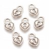 Zawieszka metalowa SERCE KŁÓDKA17,5x12mm 6 szt