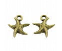 Zawieszka Rozgwiazda 16x15mm akryl 6szt złoty anty
