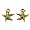 Zawieszka Rozgwiazda 16x15mm akryl 6szt złoty anty