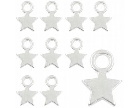ZAWIESZKI CHARMS GWIAZDKI ZAWIESZKA GWIAZDA GWIAZDKA WISIOREK SREBRNE 12szt