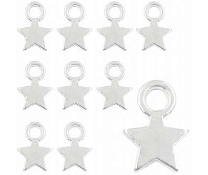 ZAWIESZKI CHARMS GWIAZDKI ZAWIESZKA GWIAZDA GWIAZDKA WISIOREK SREBRNE 12szt