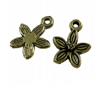Zawieszka metal kwiat 13.5x10mm brąz antyczny 4szt