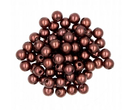 Koraliki PERŁA PERŁY PEREŁKI akryl 6mm 50szt brąz