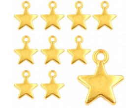 ZAWIESZKI CHARMS GWIAZDKI ZAWIESZKA GWIAZDA GWIAZDKA GŁADKA ZŁOTA 12mm 12sz
