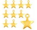 ZAWIESZKI CHARMS GWIAZDKI ZAWIESZKA GWIAZDA GWIAZDKA GŁADKA ZŁOTA 12mm 12sz