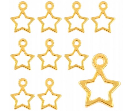 ZAWIESZKI CHARMS GWIAZDKI ZAWIESZKA GWIAZDA GWIAZDKA WISIOREK ZŁOTA 12szt