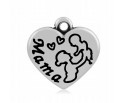 ZAWIESZKA serce MAMA 16x16mm k. srebrny 1szt stal