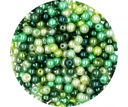 Perła Perły Perełki Szklane 4mm 50szt mix Zielony