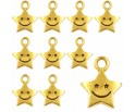 ZAWIESZKI CHARMS GWIAZDKI ZAWIESZKA GWIAZDA GWIAZDKA UŚMIECH ZŁOTA 12szt