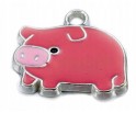 Zawieszka emaliowana ŚWINKA 20x19mm 1szt różowa