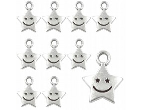 ZAWIESZKI CHARMS GWIAZDKI ZAWIESZKA GWIAZDA GWIAZDKA UŚMIECH 12szt