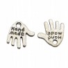 Zawieszka metal HAND MADE RĘKA DŁOŃ 13x12mm 6szt