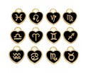 Znaki Zodiaku Zawieszki Serca Charms 12szt Czarne