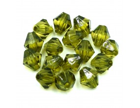 Koraliki Szlifowane Diamenciki 8mm 20szt Oliwkowe