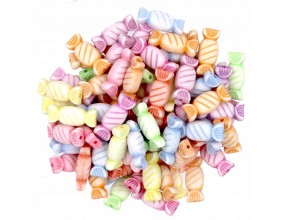 KORALIKI cukierki cukierek AKRYL 15x7mm mix 100szt