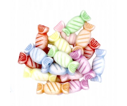 KORALIKI cukierki cukierek AKRYL 15x7mm mix 20szt