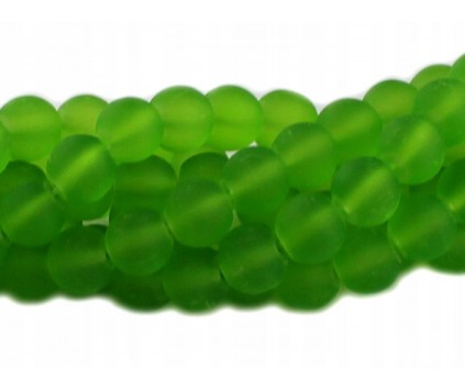 KORALIKI MROŻONE SZNUR 8mm SZKLANE 52szt zielony c