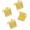 Końcówka rzemienia wstążki 6x8x5mm 14szt k. złoty