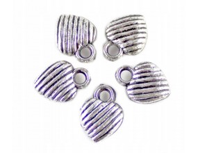 Zawieszka serduszko 12x8mm k. srebro antyk 10szt