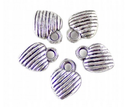 Zawieszka serduszko 12x8mm k. srebro antyk 10szt