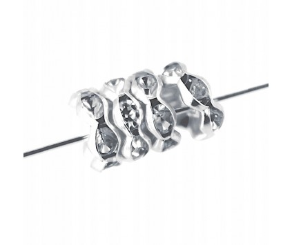 PRZEKŁADKI Z CYRKONIAMI 6mm 10szt crystal