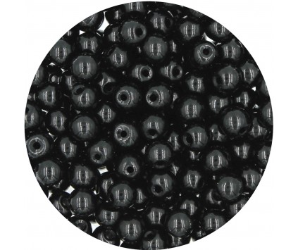 PERŁA PERŁY PEREŁKI SZKLANE 6mm czarny 30szt